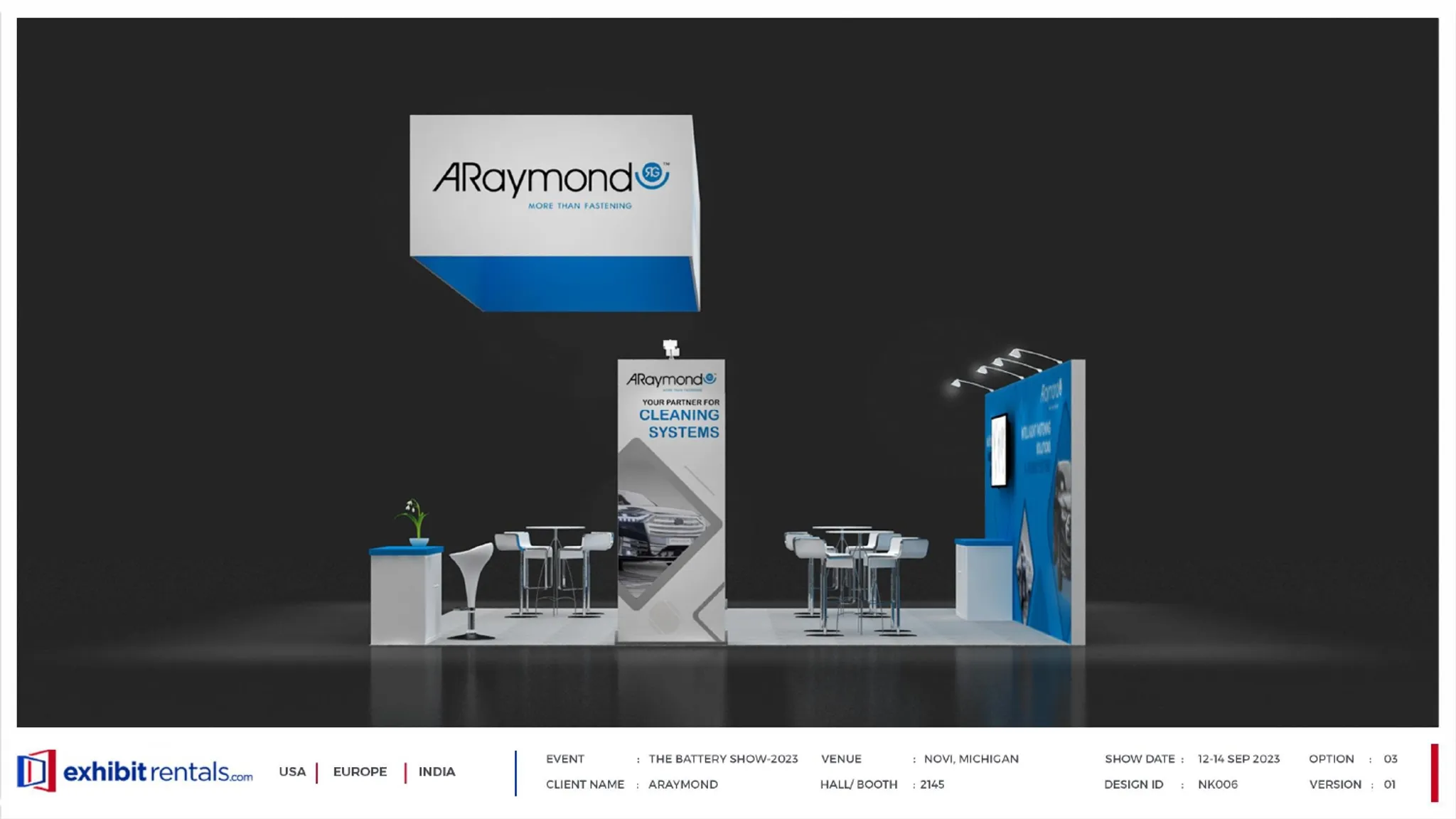 20x20 Peninsula booth design by Exhibit-Rentals